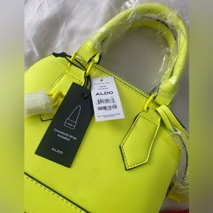 Aldo Neon Yellow Structured Satchel